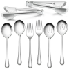 Walchoice 8 Pieces Serving Utensils Set, Stainless Steel Hostess Set, Includes Slotted Spoon/Serving Spoon/Serving Fork/Serving Tongs, Mirror Polished