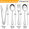 Walchoice 8 Pieces Serving Utensils Set, Stainless Steel Hostess Set, Includes Slotted Spoon/Serving Spoon/Serving Fork/Serving Tongs, Mirror Polished