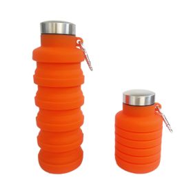 Portable Silicone Folding Cup Outdoor Retractable Cup (Color: Orange)